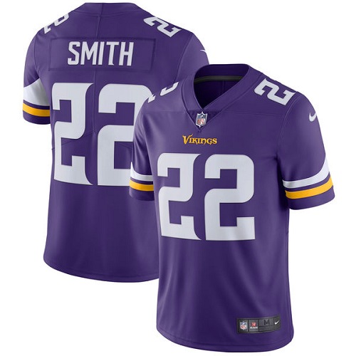 Minnesota Vikings #22 Limited Harrison Smith Purple Nike NFL Home Men Jersey Vapor Untouchable